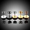 2pcs/lot Fashion Steel Punk Stud Earrings For Men and Women Gothic Pop Hip Hop Fake Earrings Jewelry Gift 6-14mm