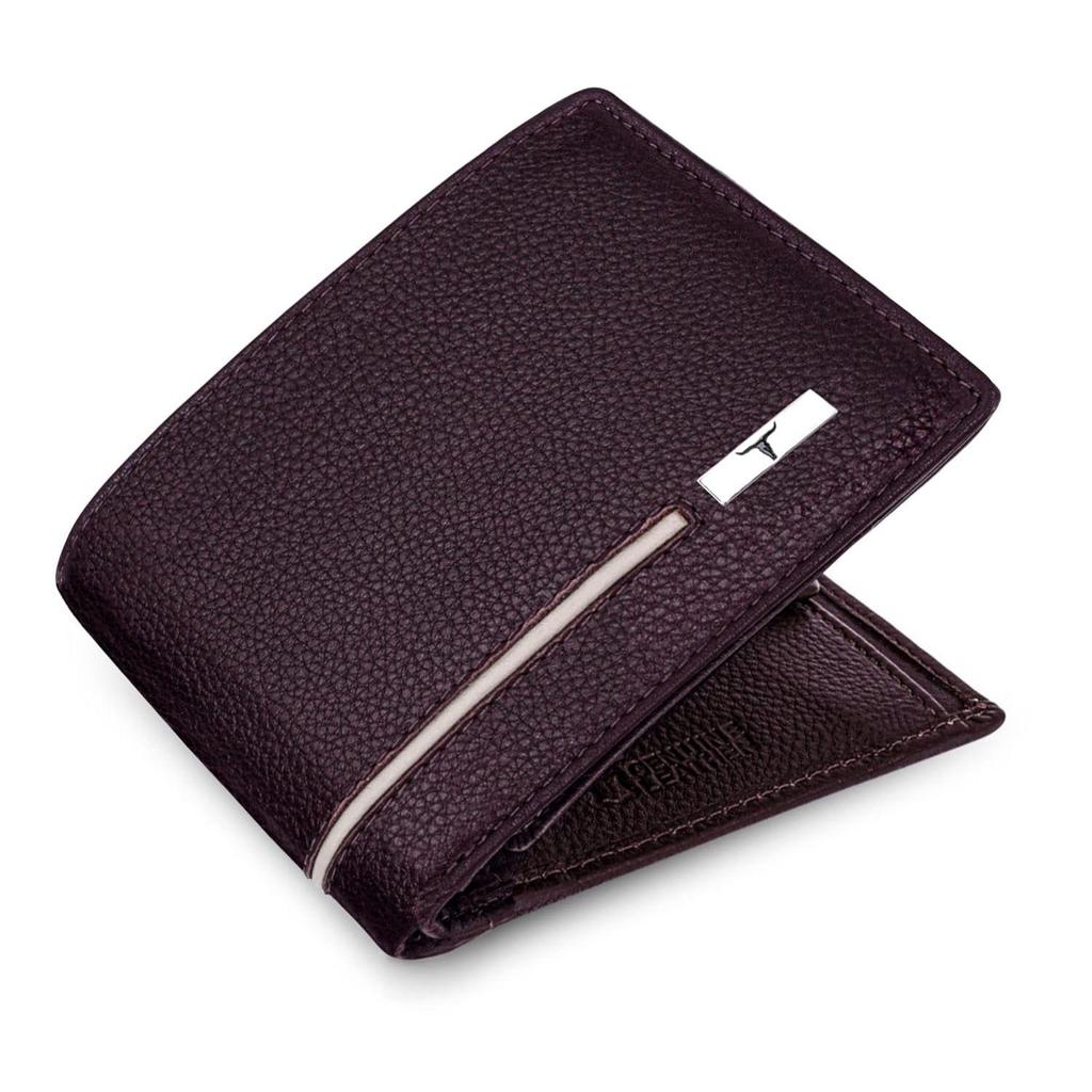 Portofel din piele maro nisip pentru bărbați