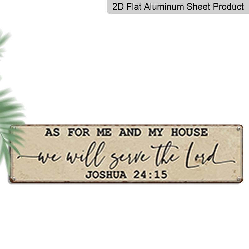 

Weathered Look Joshua Bible Verse Aluminum Plaque - As for Me and My House, We Will Serve The Lord - Easy Installation, Indoor/Outdoor Use, 3.94 X 40cm x 10cm