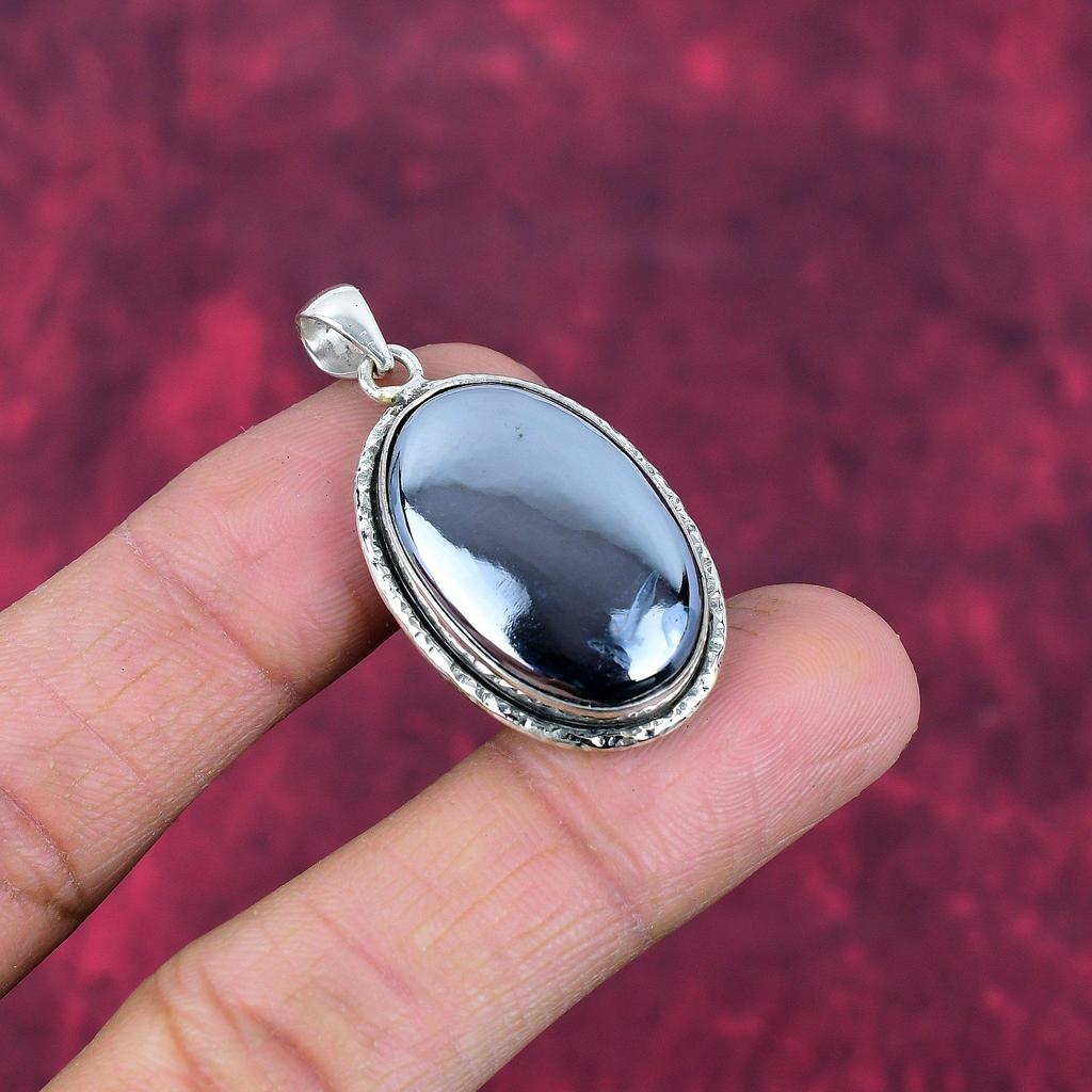 Shungite Pendant, 925 Solid Sterling Silver Gemstone Jewelry, Handmade Pendant, For Thanksgiving