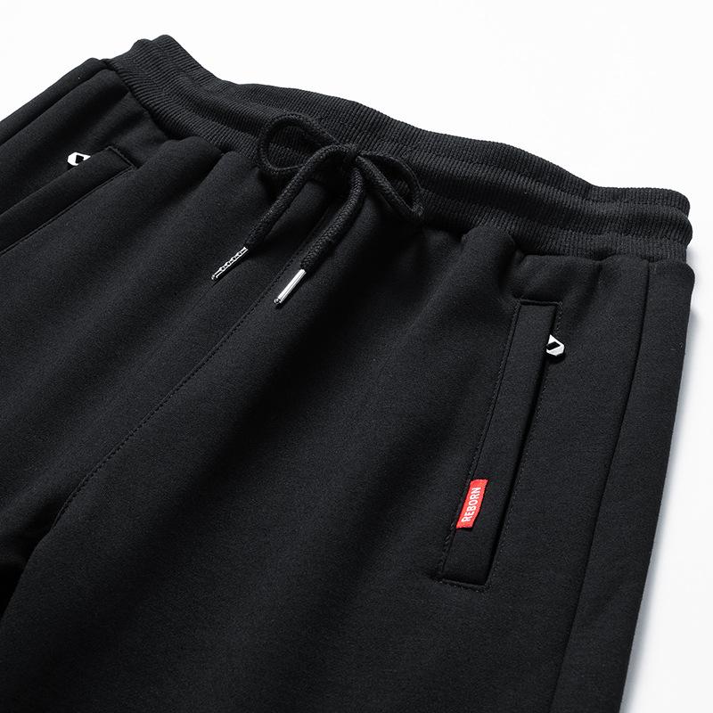 New Autumn Sports Pants for Men's Teenagers Korean Style Casual Pants for Small Feet Students Tying Feet Long Trousers Cotton