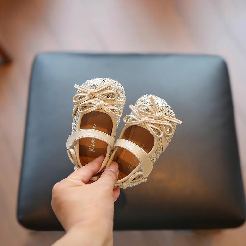 2025 Autumn New Baby Toddler Shoes Korean Version Girls Bow Princess Single Shoes 0-3 Years Old Children Leather Shoes