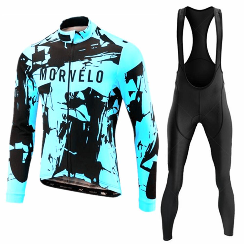2026 Morvelo Autumn Cycling Jersey Set Men Long Sleeve Bike Clothing MTB Uniform Maillot Ropa De Ciclismo Sports Bicycle Bib Pants