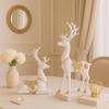 Kreative Harz Goldene und Weiße Rentier Skulpturen | Schöne Heimdekoration | Hebt die Energie Ihres Raumes (2er-Pack, Weiß)