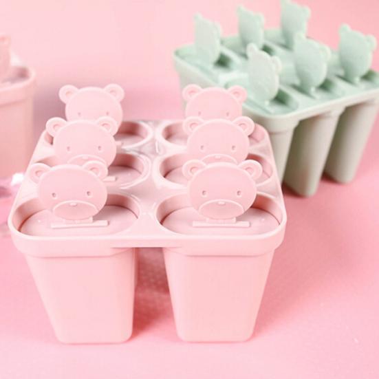 6-Slot-Eisform DIY Cream Lolly Pop Tray Maker Mold Pan Kitchen