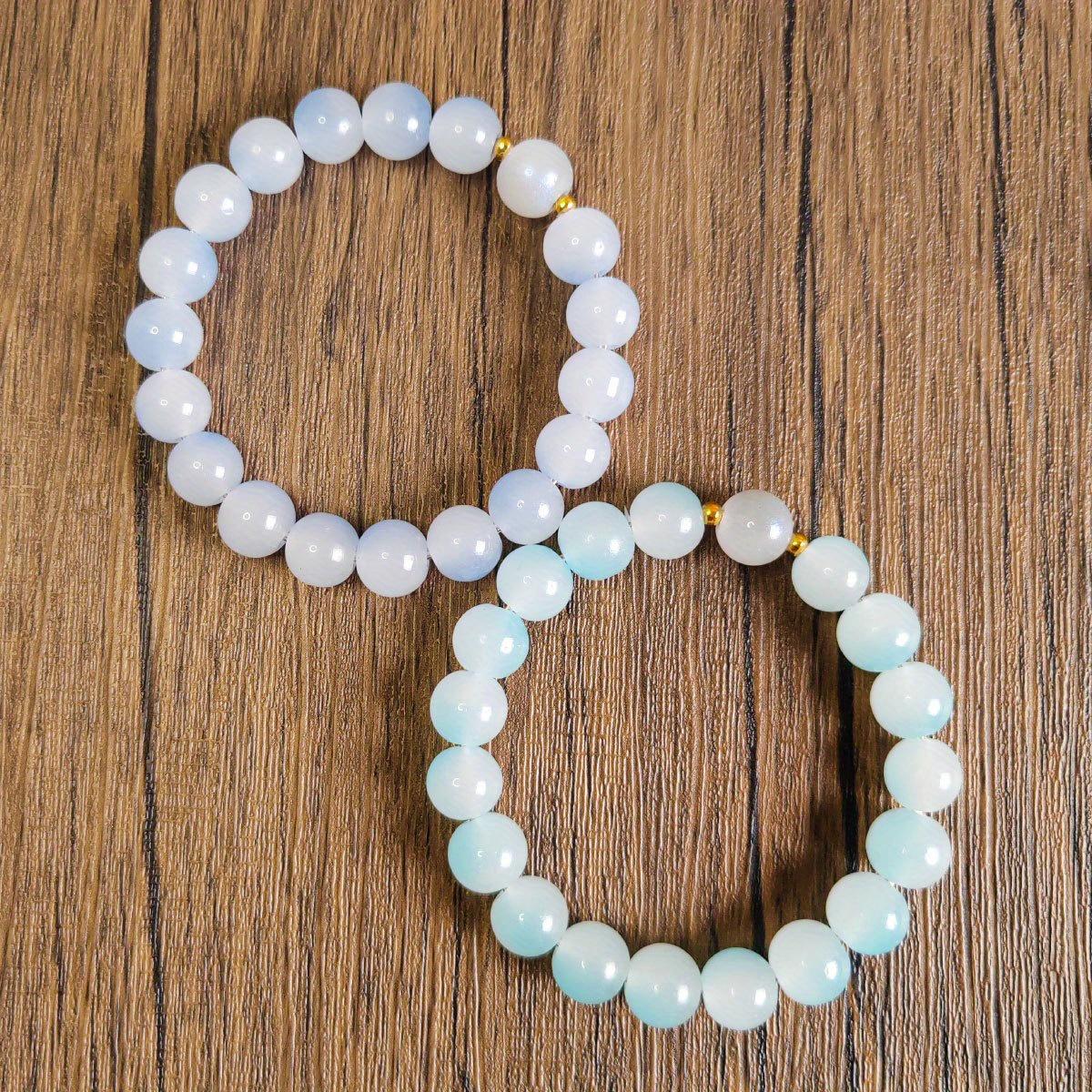 

2 шт. Браслет з натурального каменю двоколірний браслет дружби, ідеальний подарунок для друзів та однокласників, ювелірний браслет для чоловіків та жінок для парного носіння 2pcs