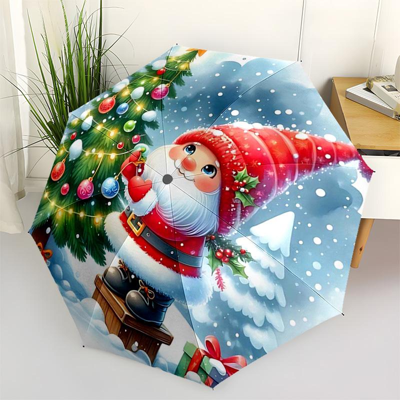 1 Stück Weihnachtsgnom Automatisches Öffnungs-/Schließschirm, Festliches Geschenk für Fans, Reisende & Täglichen Gebrauch.V040