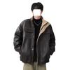 Unisex Retro Lambswool Leather Jacket - Trendy Autumn/Winter Workwear