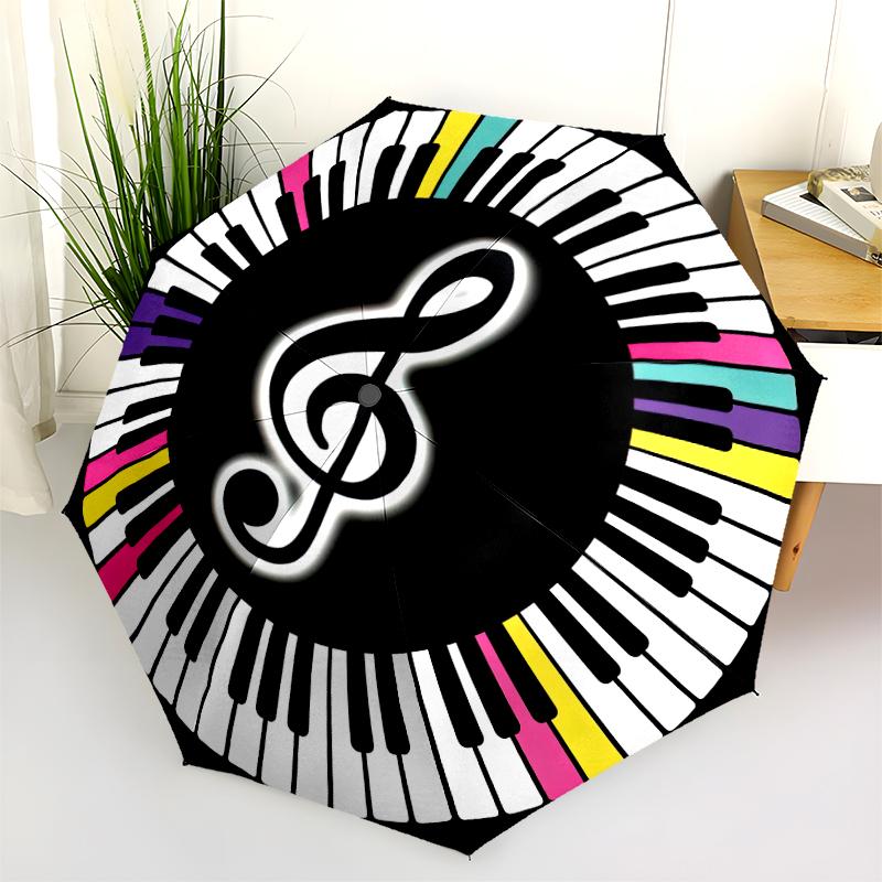1PC Musical notes Umbrella Portable Folding Umbrella Iron Frame Hole Bone Structure Outdoor Home Umbrella A2