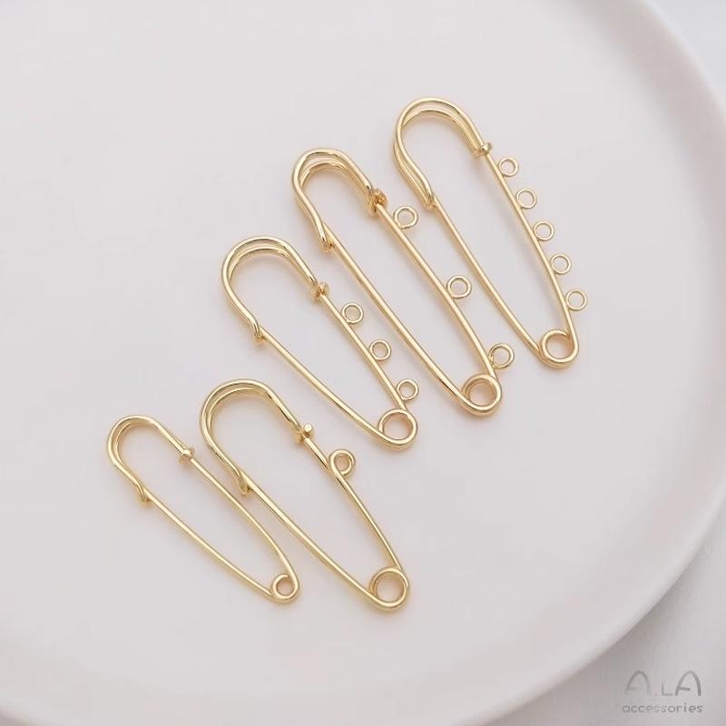 14K Gold Plated Multi-Hanging Pendant Brooch Buckle - Colorfast Accessories for DIY Handmade Projects