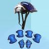 7Pcs Bicycle Sport Protective Gear Set Adjustable Kids Safety Skating Helmet Pad Set 48-55cm for Skateboard/Bike/Skating/Cycling
