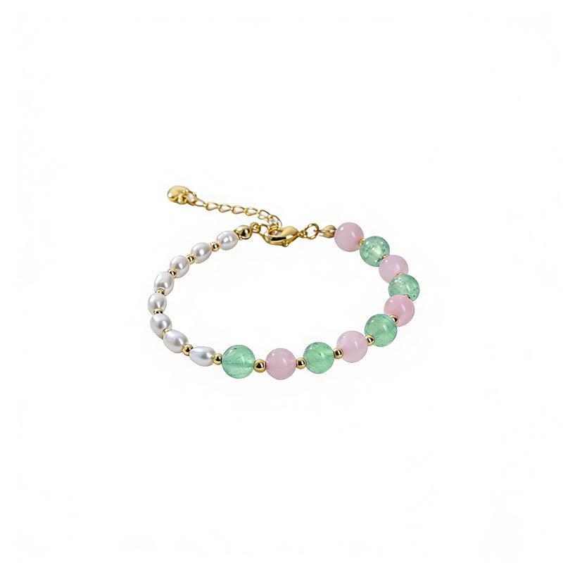 Arvaleff Natural Green Crystal & Freshwater Pearl Bracelet