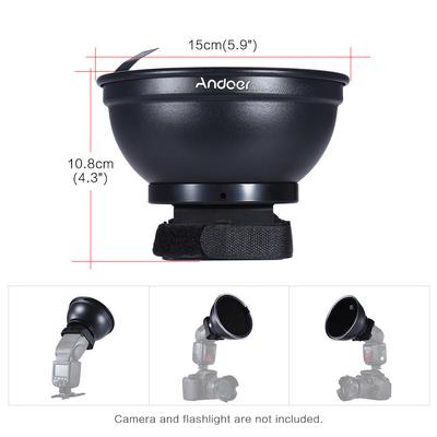 5,9 " (15 cm) Silberner Beauty Dish Diffusor mit 30-Grad-Wabe für Neewer Canon Nikon Yongnuo