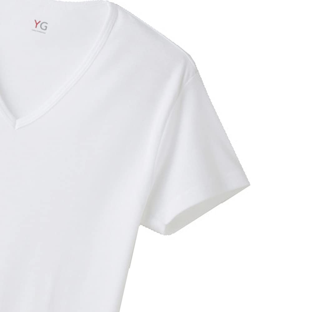Gunze Inner Size YV0015V Men's V-Neck Shirt, YG, 100% Cotton, White, L, (NEW)