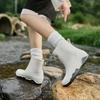 Fashion rain shoes women's 24 waterproof, non-slip and comfortable men's water boots fishing room work fleece rubber shoes