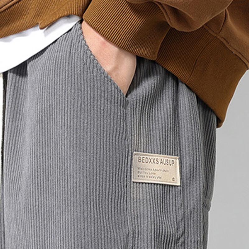 MaoRen Men's Corduroy Straight-Leg Casual Pants