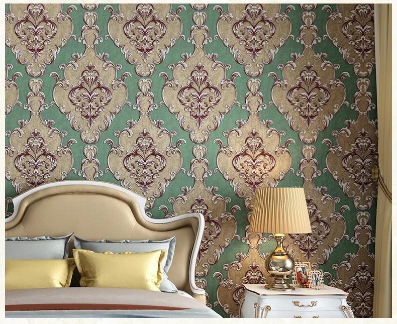Europäischer Stil 3D stereoskopische Wohnzimmer Schlafzimmer Hintergrundtapete Zuhause Luxus High-End Vliestapete Damaskustapete.