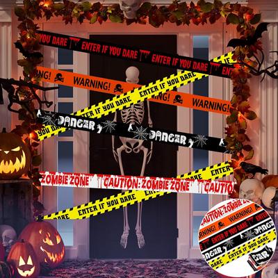 10M Halloween Decoration Caution Tape Ghost Party Warning Barricade Strip For Spooky Event Setup And Haunted House Props