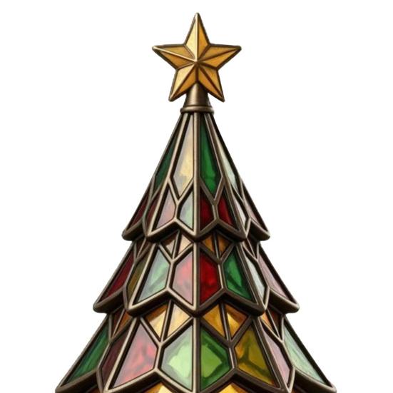 Exquisite Resin Craft Ornaments Christmas Tree Table Lamp, Stained Glass Effect LED Night Light, Colorful Desktop Holiday Decorations Bedside