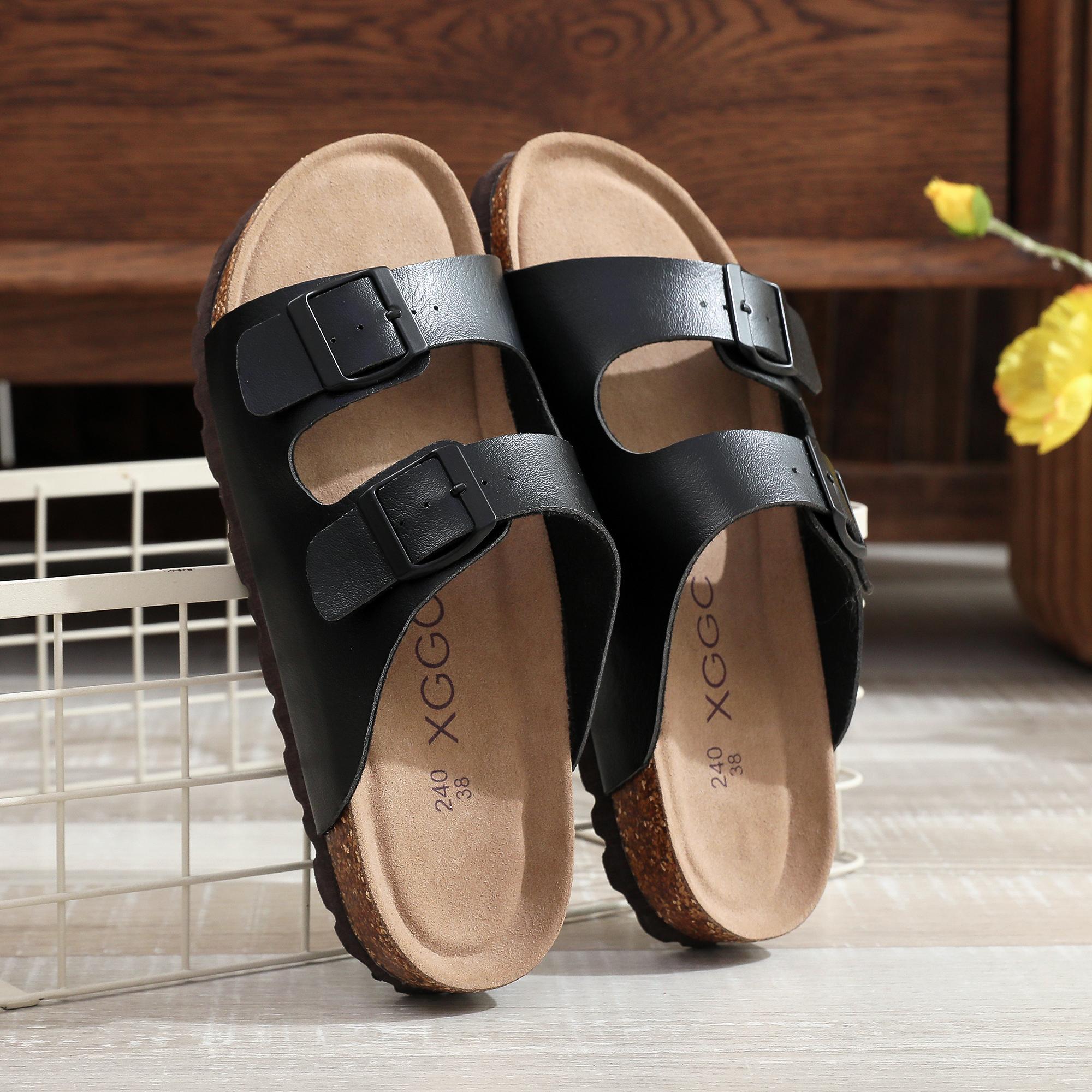 

Роскошные летние тапочки для женщин и мужчин, плоские уличные трендовые пляжные сандалии с 2 полосами, двойной ремешок, фирменный дизайн, коричневые шлепанцы 45