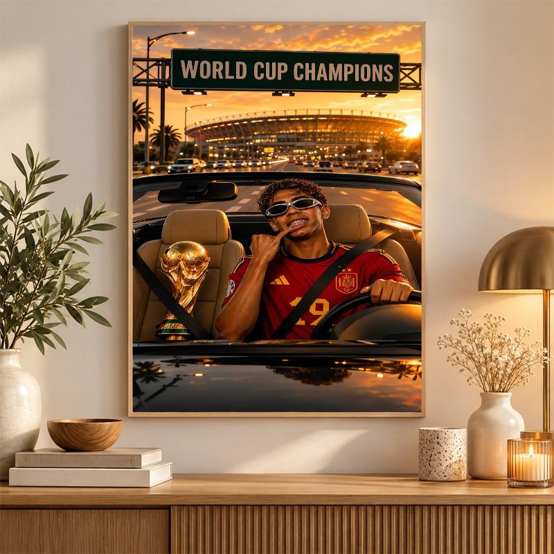 Lamine Yamal Diamond Painting Kit 5D Full Drill DIY Diamond Mosaic Wall Art Home Decor