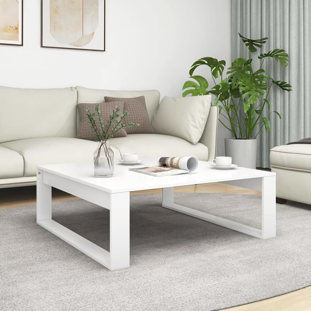  Salongbord, hvitt, 100x100x35 cm, trebasert materiale