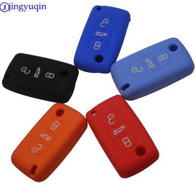 Jingyuqin 3 Boutons Voiture Silicone Housse de Clé Télécommande Pour Peugeot 107 207 307 407 308 607 Pour Citroen C1 C2 C3 C4 C5 C6 C8