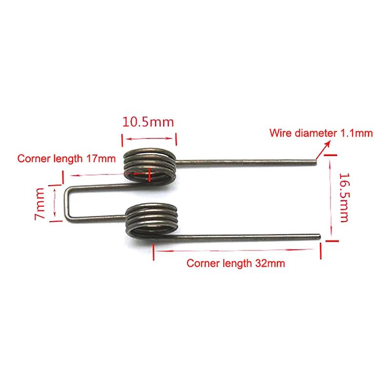 High Quality 2PCS Silver Double Torsion Spring 1.1 Wire Diameter 10.5mm Outside Diameter Strong Torsional Spring