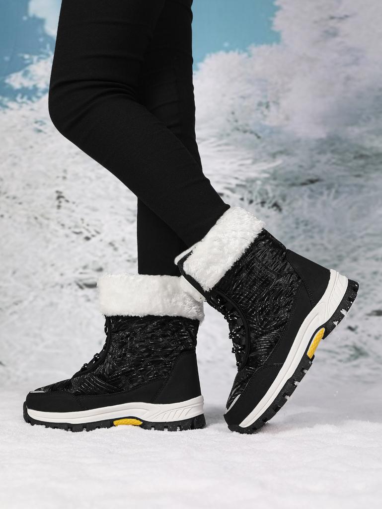 New Winter Style Plush Warm High-Top Women's Shoes For Students Fashion Trend Mid-Tube Snow Boots Outdoor Cotton Shoes For Women