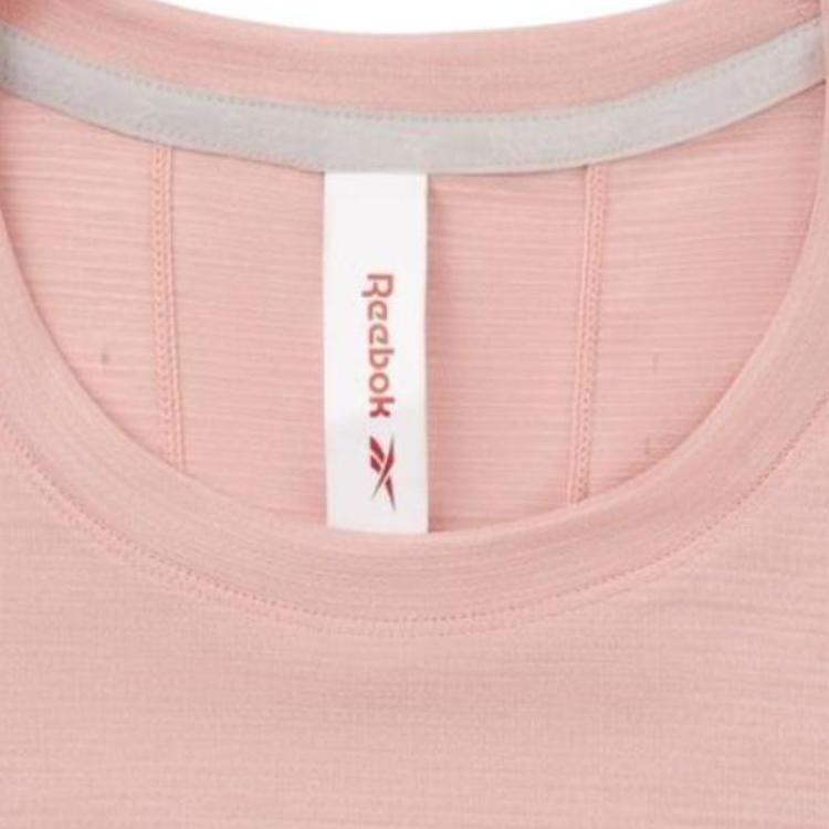 Reebok Moisture Wicking Knitted Short Sleeve T-Shirt Women Tops Light-Pink 23RCS412WGF2