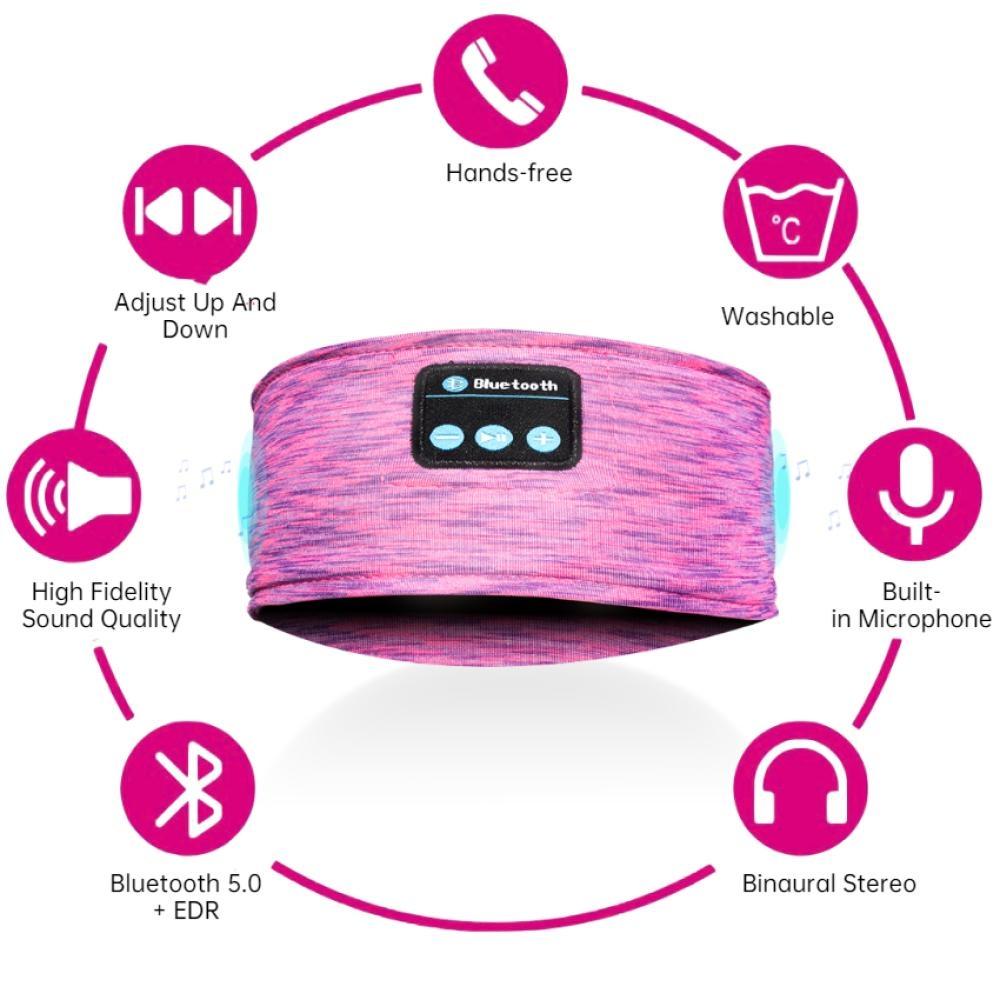 Auriculares para dormir con Bluetooth, cascos deportivos con reproductor de música, diadema fina, suave, elástica, cómoda, inalámbrica, antifaz para música, 2022