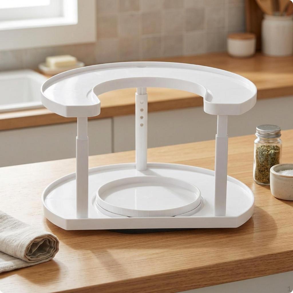 Rotating Spice Rack Organizer | Adjustable Height, Countertop, for Cabinet