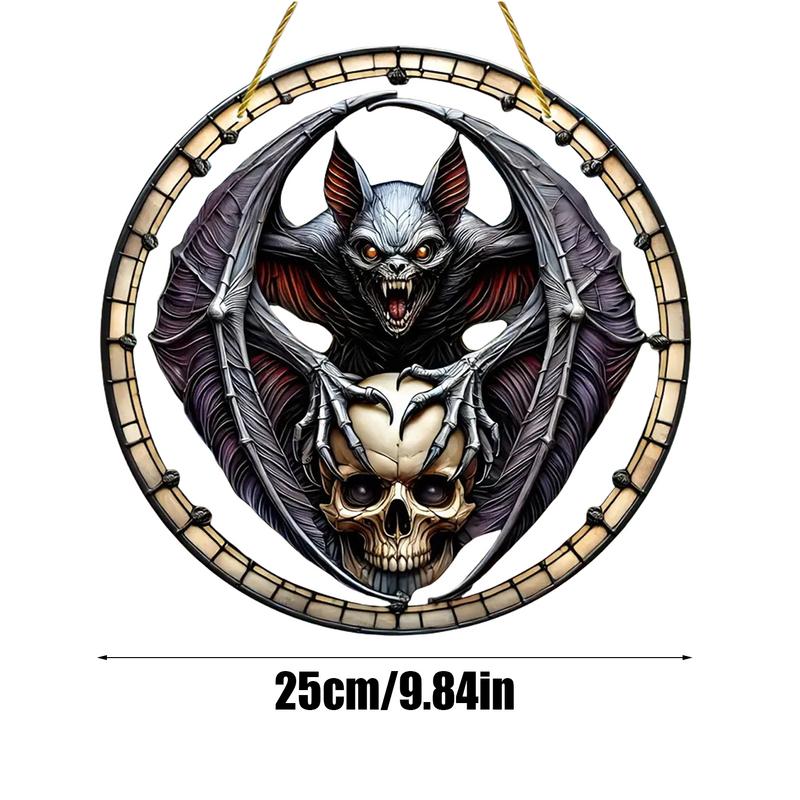 Halloween Bat Ornaments 2D Acrylic Wall Art Decor Halloween Decoration Decorative Pendant For Living Room Home Kitchen