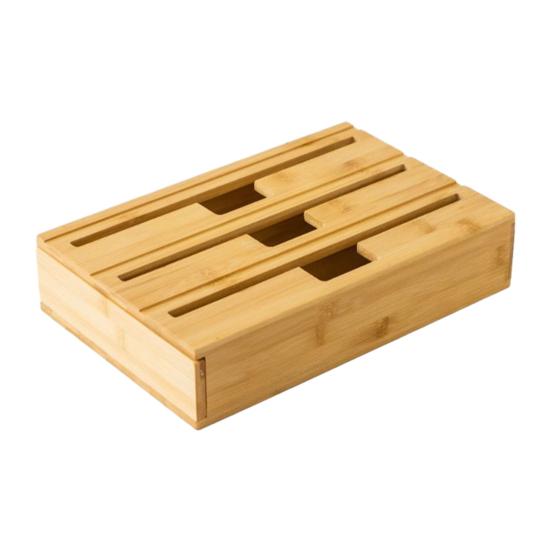 Food Cling Film Cutter Plastic Wrap Dispenser with Slide Cutter Aluminum Foil Dispenser Wall-Mounted Organizer