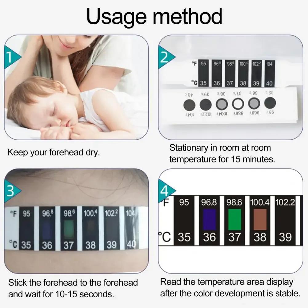 Body Temperature Stickers Household Baby Thermometer Reusable Adults Kids Fever Test Head Strips Forehead Thermometers Tools