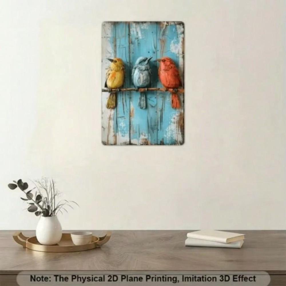 Metal Wall Art Bird Vintage Farmhouse Decor Living Room 8x12 Inch