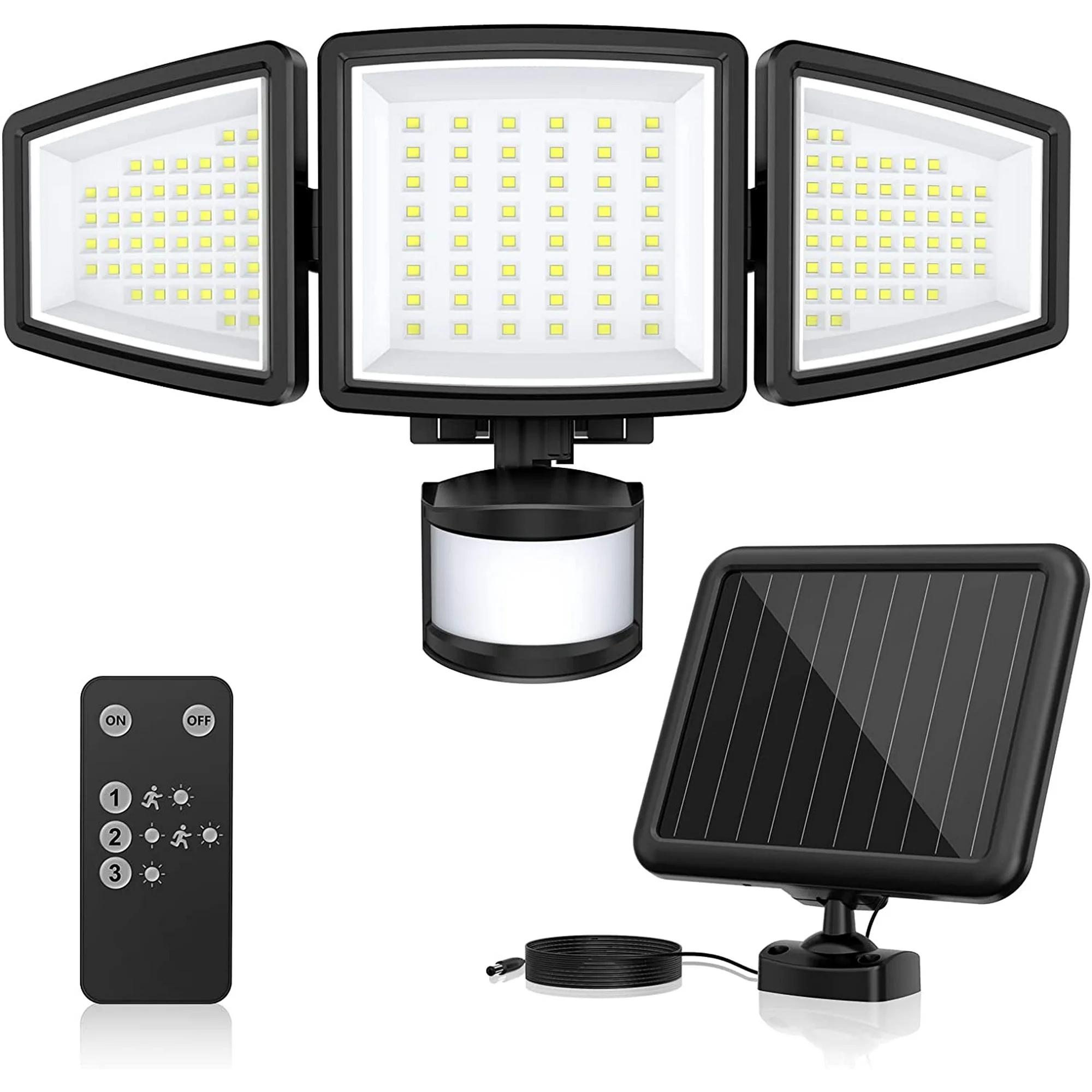 

SZRSTH Solar Lights Outdoor - 3000LM Motion Sensor Flood Light with Remote LED Security Wall Lamp for Outside Garage Yard білий
