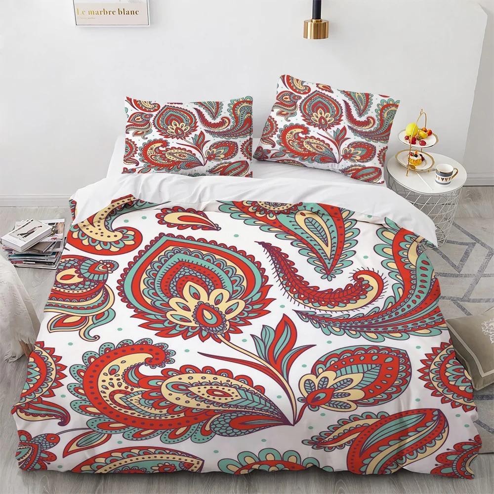 Mandala Duvet Cover Set Boho Style Horse Pattern Chic Polyester Comforter Cover King Twin Size for Teens Adults Boys Bedding Set