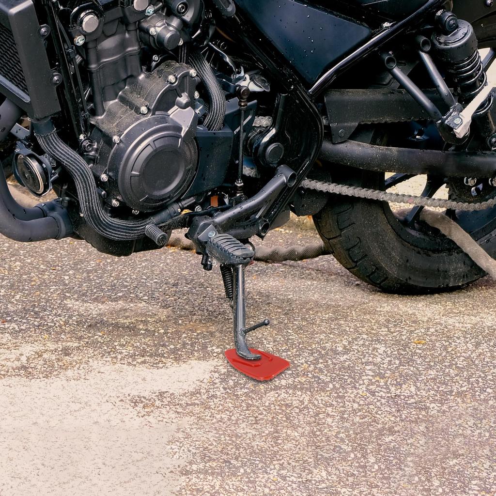 F FIERCE CYCLE Motorrad Ständerunterlage Stützplatte Unterlage Seitenständer Verlängerungspad 4,5 x 4,3 cm Rot