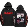 BLEACH Kyoraku Shunsui Bankai Hoodie BLEACH Prints & Back Kyoraku Shunsui Photo Collage with Bankai & Katen Kyokotsu Text Oversized Anime Fan Pullover