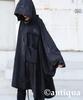 Antiqua Adjustable Sleeve Pocketable Poncho Free Size 05 Black Women's WTC-0002