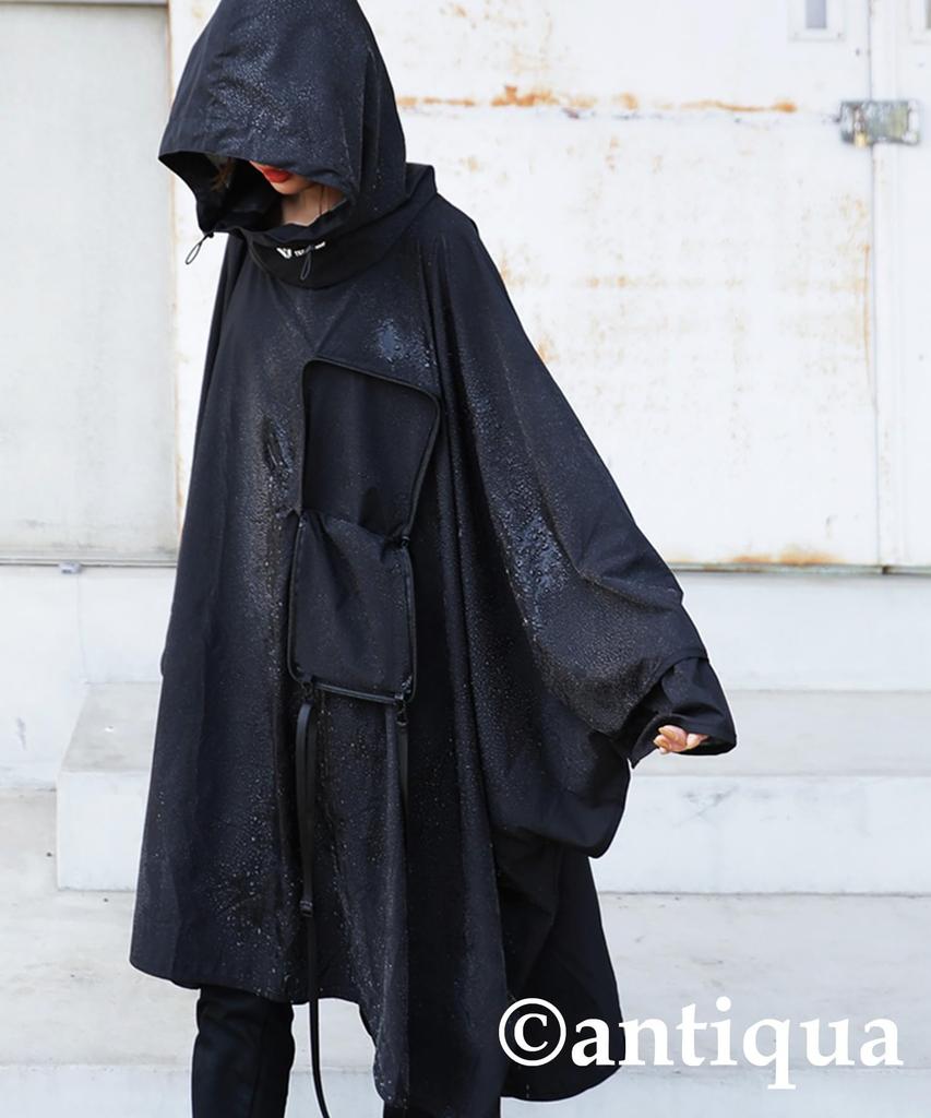Antiqua Adjustable Sleeve Pocketable Poncho Free Size 05 Black Women's WTC-0002