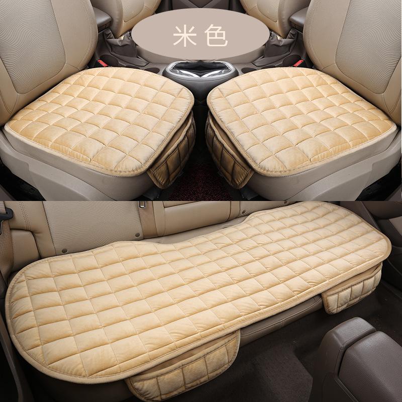 3PCS Plush Car Seat Cover Anti Scratch Automotive Seat Protector Cushion Auto Front/Rear Seat Pad Universal for Sedan SUV