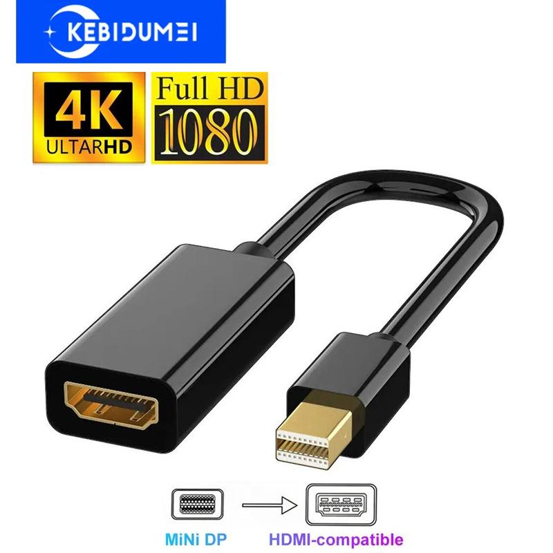 4K Mini Display Port auf HDMI Kabel Mini DP auf HDMI Adapter 1080P Mini DP Stecker auf HDMI-kompatiblen Adapter für Mac Macbook Pro Air