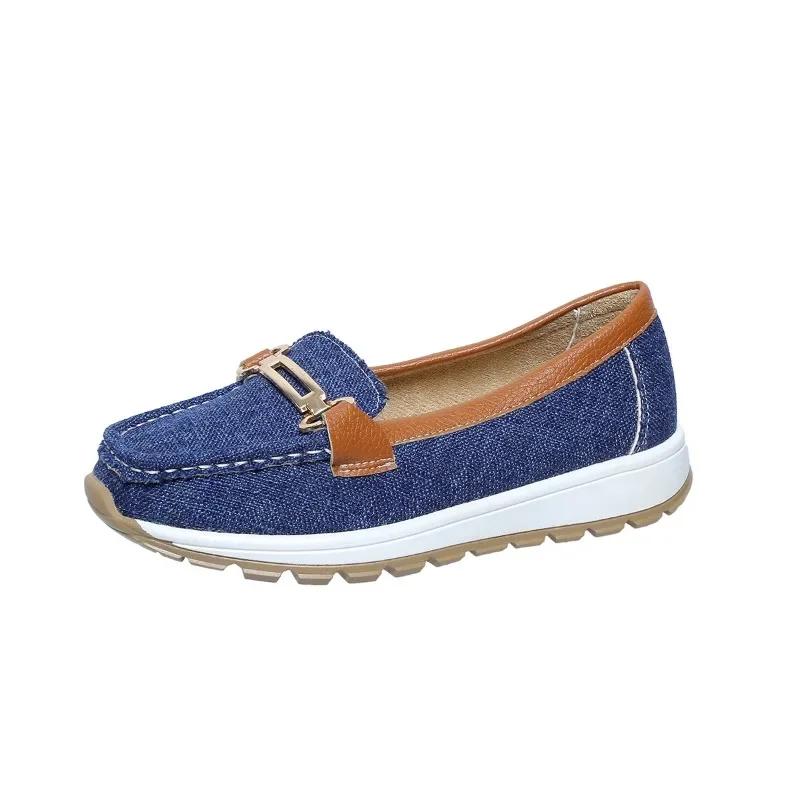 Fashion 2024 Hot Sale Women's Shoes Loafers Women's Flats Fashion Metal Decoration Casual Flat Shoes New Round Toe Flat Low Heelszapatos