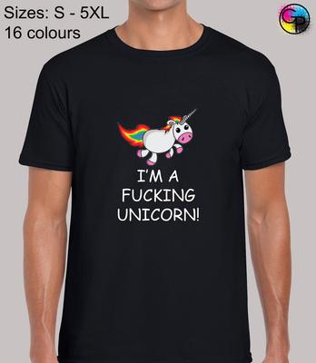 Ich bin ein verdammtes Einhorn Neuheit Lustig Regulär Geschnittenes T-Shirt Top T-Shirt Tee für Männer