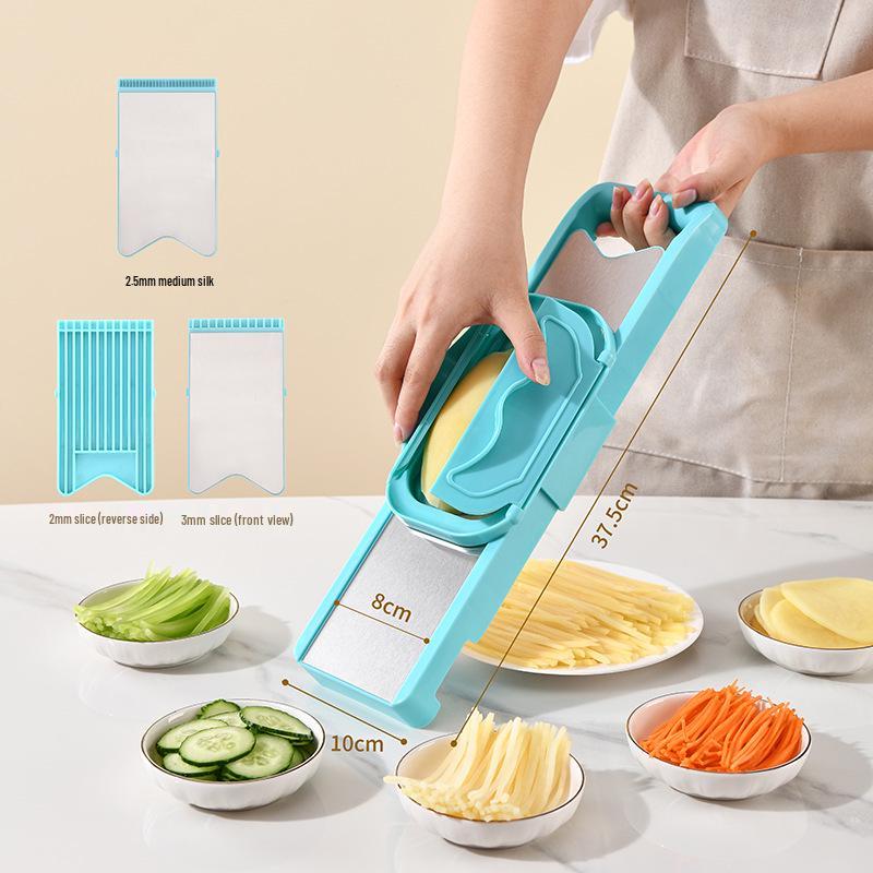 Rallador, Triturador y Cortador Multifuncional de Doble Puerta para Verduras y Patatas