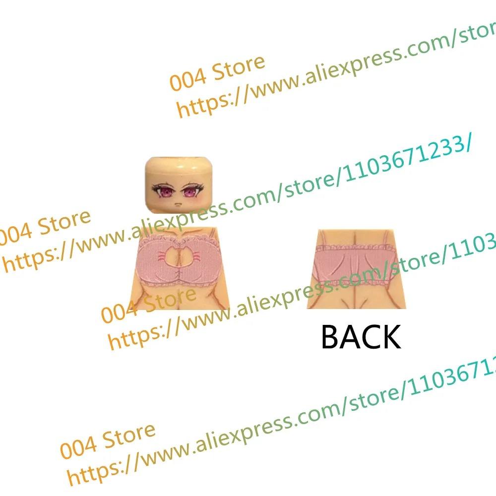 18+ Adult Building Block MOC Anime Action Figure Sexy Model Date Cartoon Swimwear Girl Hair Kit Ornament Toy Gift Collection F31