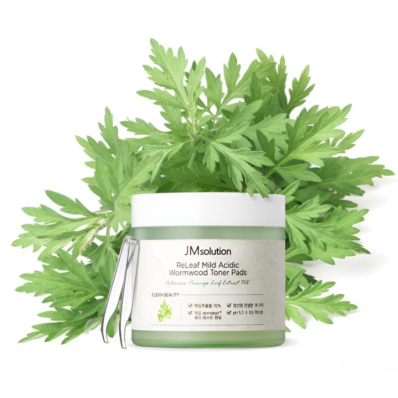 [JMSOLUTION] Releaf Mild Acidic Wormwood Toner Pads 140ml 70pcs