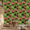 Tropical flowers with leaves wallpaper for living room and bedroom 50x1000